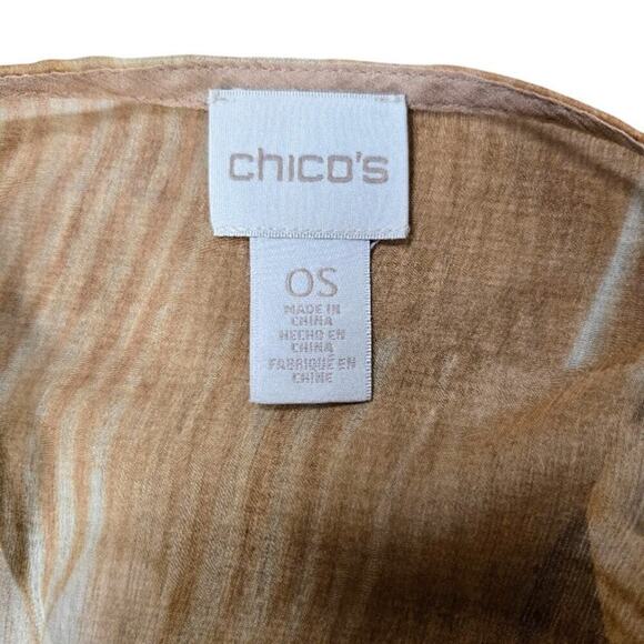 Chicos Animal Print Tunic Top Women One Size Bohemian Neutral Preppy Career - Picture 3 of 4